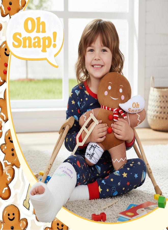 Arrowbash هدايا Arrowbash للأطفال والكبار، لعبة رجل الزنجبيل بطول 13.8 بوصة، دمية رجل الزنجبيل المحشوة مع عصا للمشي، هدية مثالية لمن يعانون من كسر في الساق. - Image 5